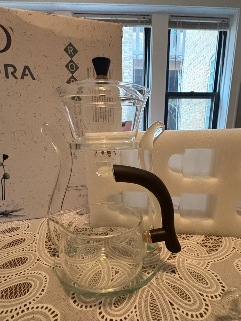 Rora Glass Tea Brewing Set with 6 Glass Tea Cups - Picture 6 of 8